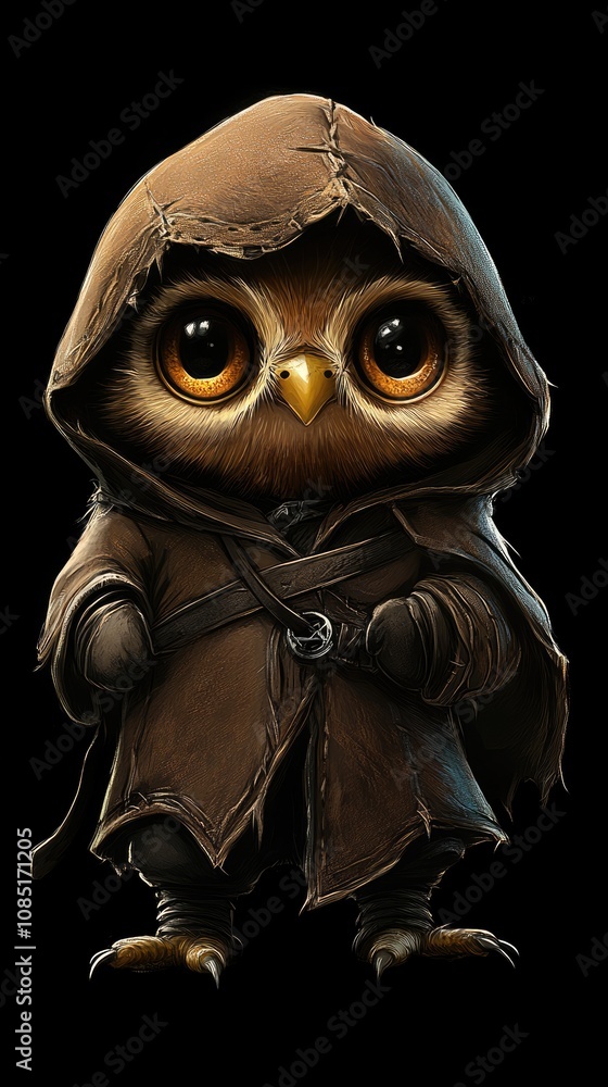 A Small Owl in a Brown Hood A Small Owl in a Brown Hood