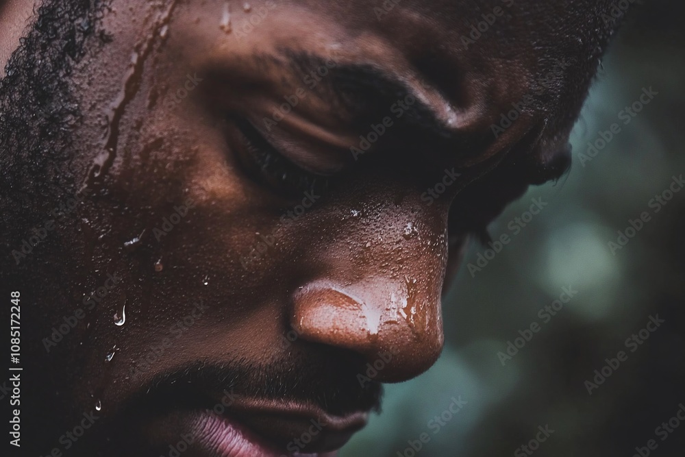 Introspection in Rain: A Portrait of Reflection and Emotion Introspection in Rain: A Portrait of Reflection and Emotion