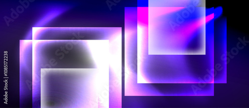 Dark neon colors with glass square shapes
