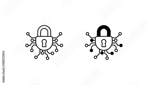 Cryptography icon design with white background stock illustration