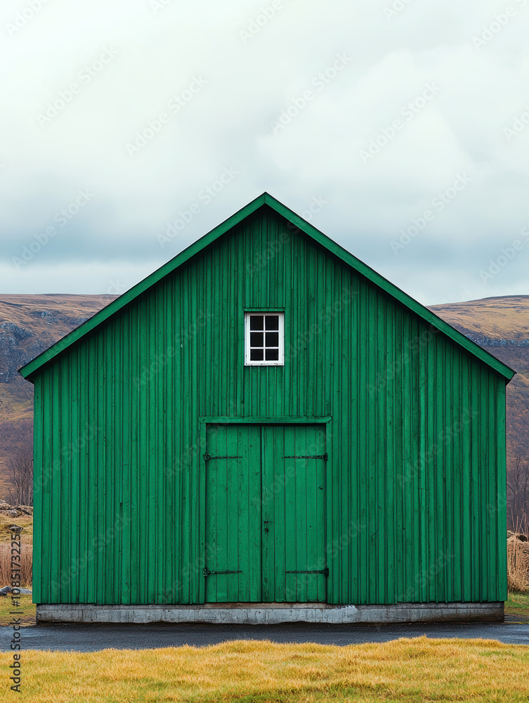 modern gabled house and landscape of the far north. AI generative. modern gabled house and landscape of the far north. AI generative.