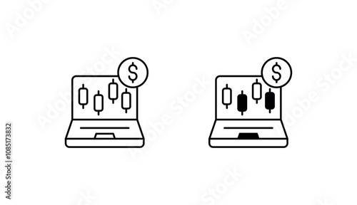Free Download Trading Terminal icon design with white background stock illustration - GFXLoad