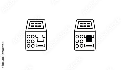 ATM Machine icon design with white background stock illustration