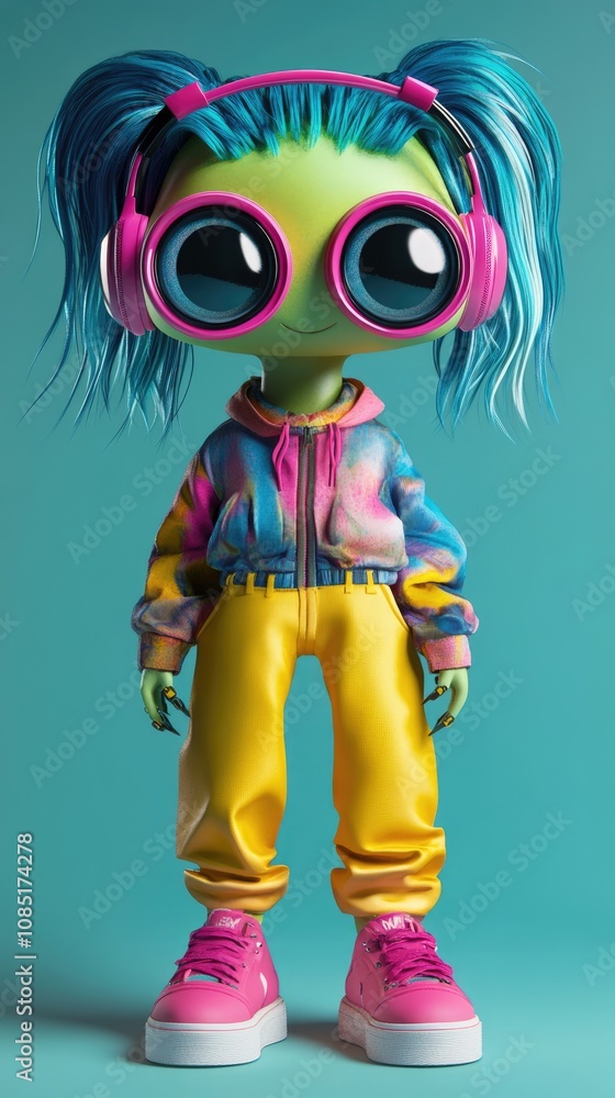 Cool 3D Cartoon Character in Trendy Outfit Cool 3D Cartoon Character in Trendy Outfit