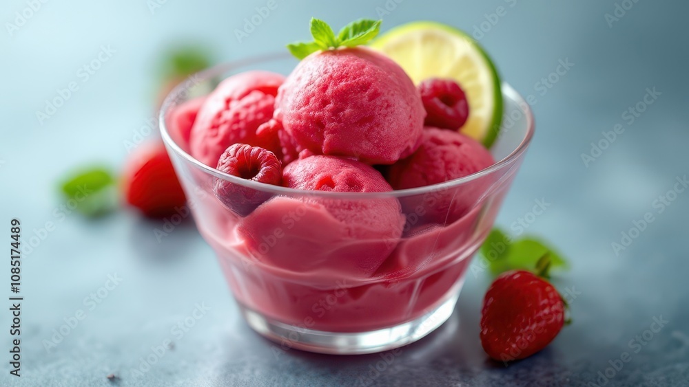 Summer Berry Sorbet with Mint and Lime Summer Berry Sorbet with Mint and Lime