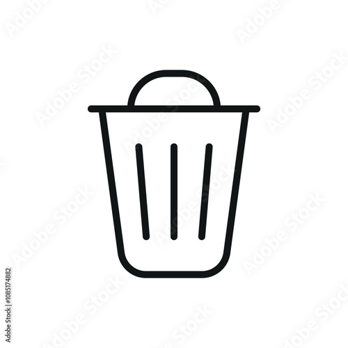 Trash bin icon features clean lines and elegance, enhancing any digital concept.