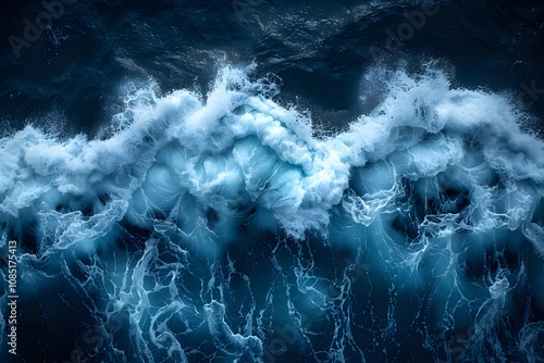 Dynamic Ocean Waves Crashing in a Dramatic Seascape for Marine-Themed Designs photo