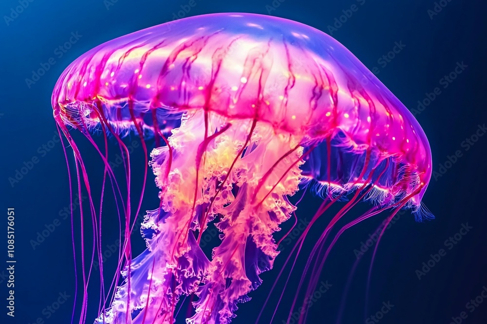 Mesmerizing Jellyfish: A Colorful Dance in the Deep Sea Mesmerizing Jellyfish: A Colorful Dance in the Deep Sea