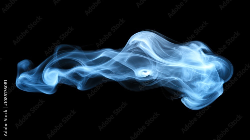 Thick smoke curl, isolated and drifting, transparent texture Thick smoke curl, isolated and drifting, transparent texture