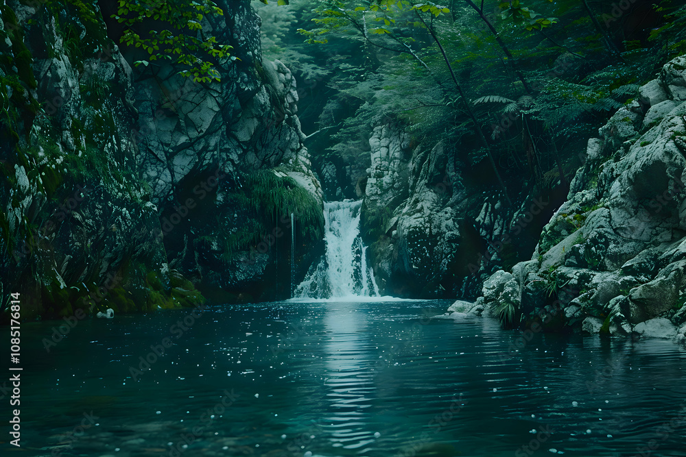 Naklejka premium Hidden Waterfall Oasis 