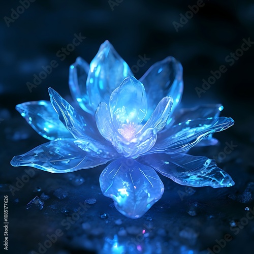 blue water lily generative ai