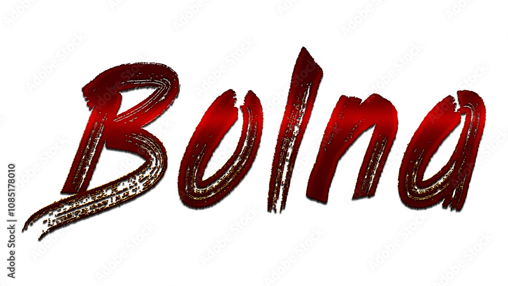 3D blood red Hindi word design of Bolna on white background. 3D blood red Hindi word design of Bolna on white background.