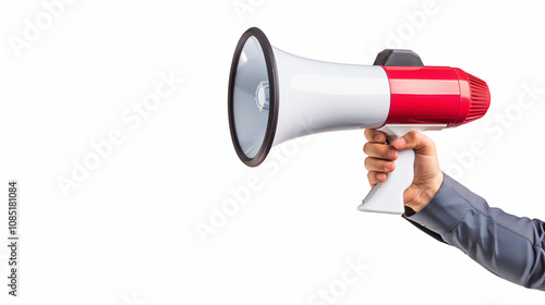 Close-up of a handheld megaphone, important announcement or product promotion photo