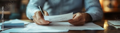A person writing on a paper with a pen, highlighting the importance of notes and documentation in a professional setting.