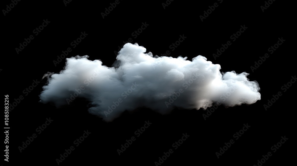 Thick smoke cloud, isolated with soft transparency, drifting, against dark background Thick smoke cloud, isolated with soft transparency, drifting, against dark background