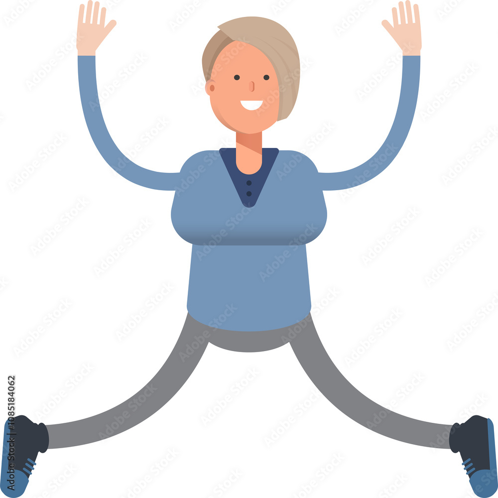 Woman Character Relaxing and Jumping Illustration
Woman Character Relaxing and Jumping Illustration
