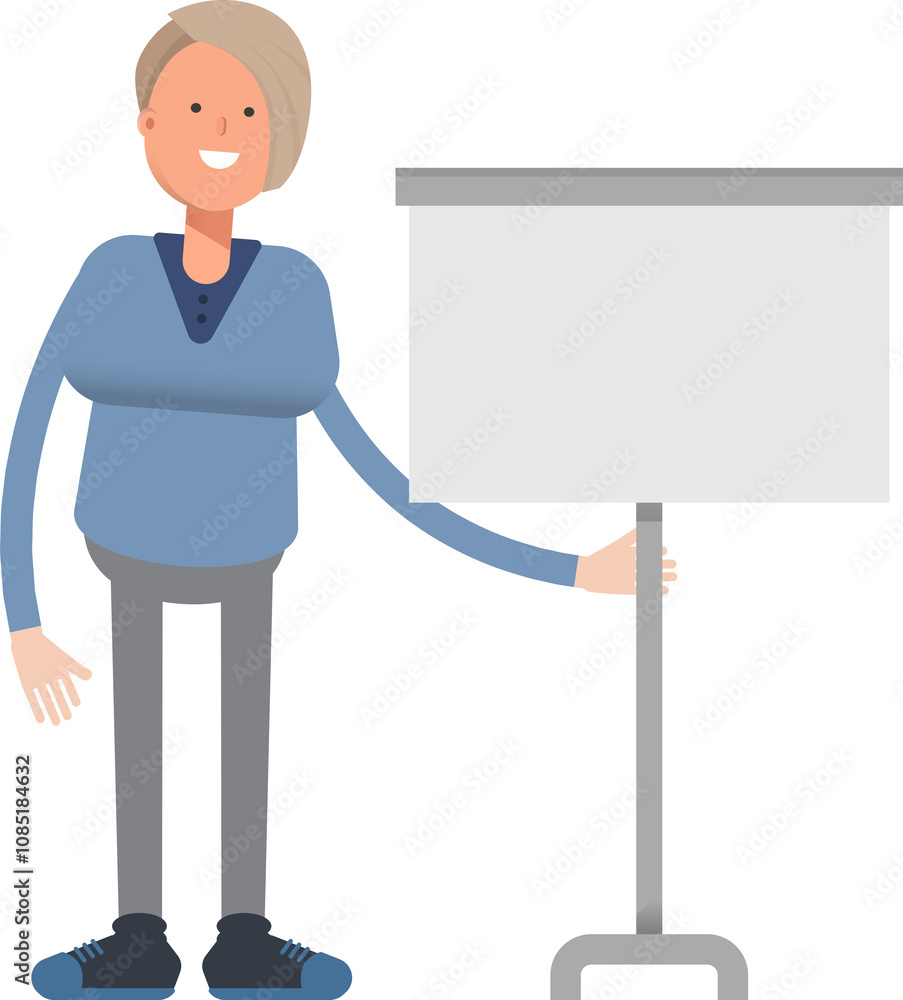 Woman Character Presenting Whiteboard
Woman Character Presenting Whiteboard