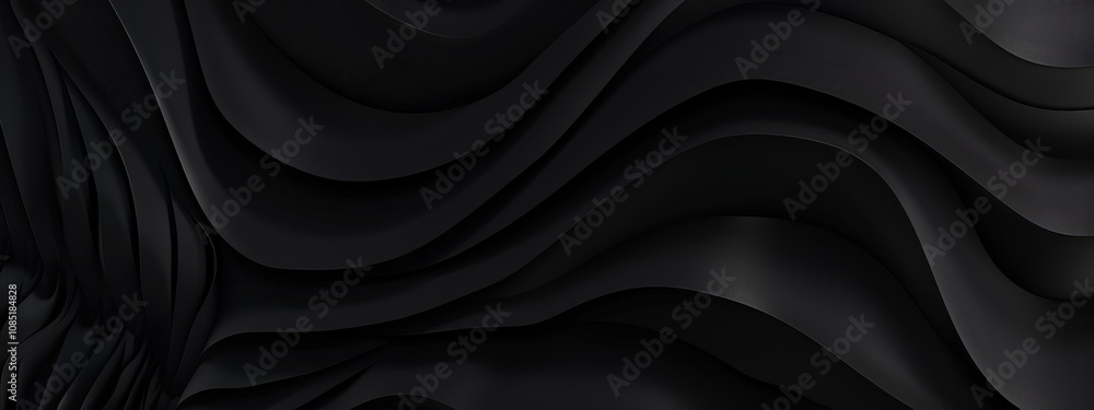 Obraz premium Abstract black background with dynamic shapes for design, featuring white space in the center for text. Ideal for trendy banners and abstract wallpapers.