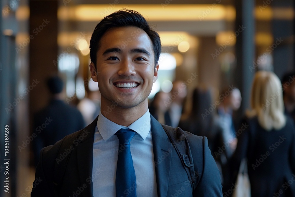 Confident Business Professional Smiling in a Corporate Environment Confident Business Professional Smiling in a Corporate Environment