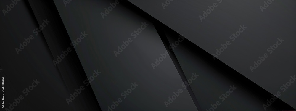 Photo of Black Background with Abstract Angles for Design, Featuring White Space in the Center for Text. Ideal for Banner Templates and Digital Projects. Minimalist Wallpaper.