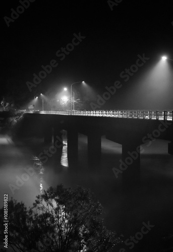 Foggy Night Bridge