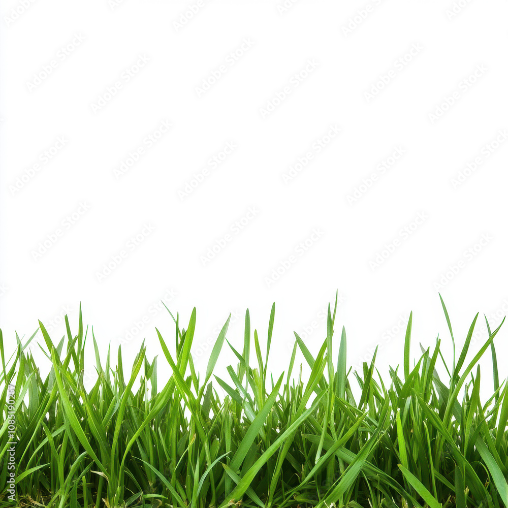 Obraz premium Tall Grass Patch with White Background