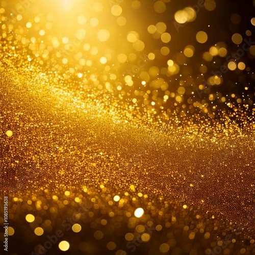 golden particles background, soft bokey photo