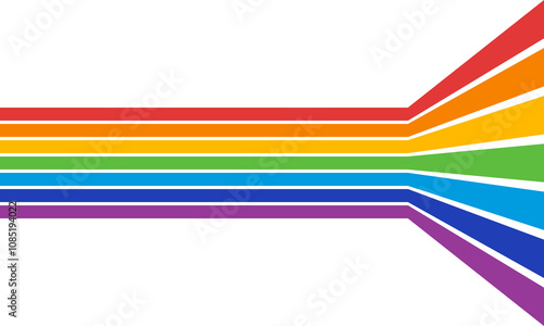 rainbow abstract geometric background, seven colors parallel lines