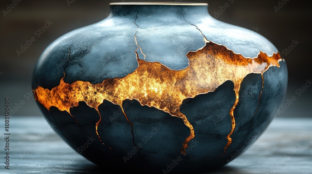 Obraz premium Illuminated Cracked Vessel.