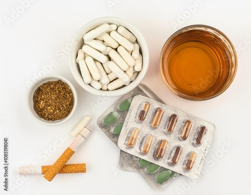 Wallpaper Mural Quitting smoking with herbal medicine, capsules and nicotine patches Torontodigital.ca