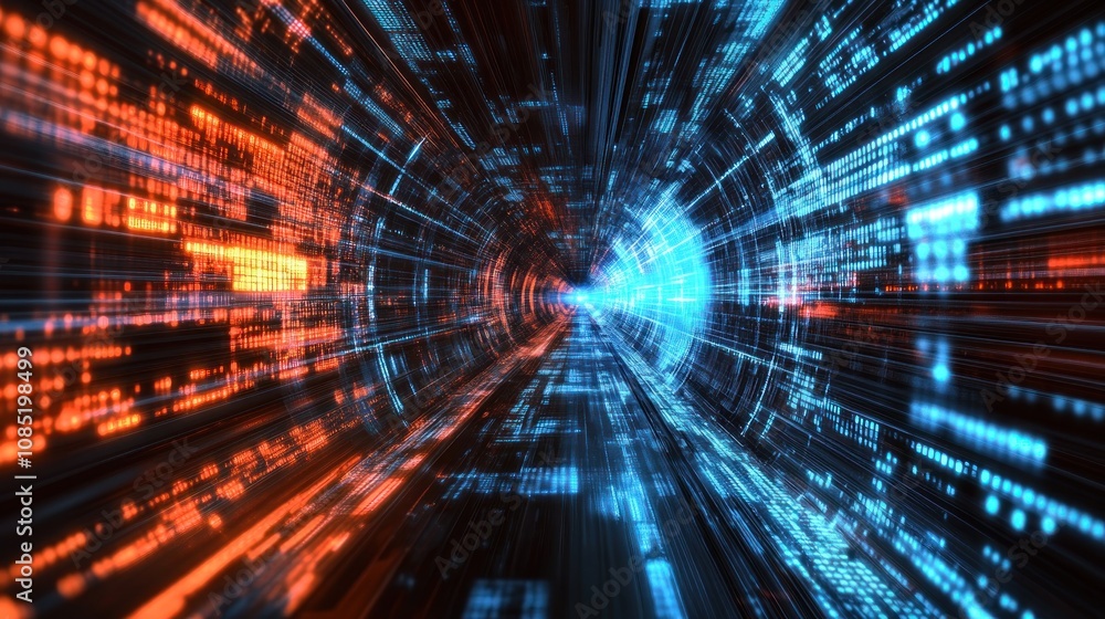 Fototapeta premium Digital Tunnel of Data