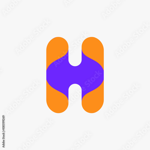 letter H logo with for company. philosophical logo