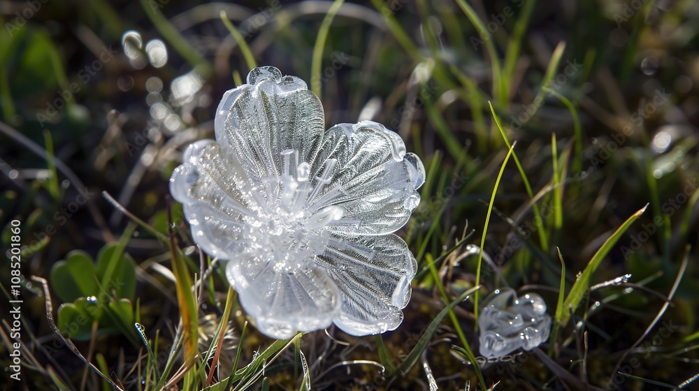 Ice Crystal Flower - a delicate and enchanting visual. The intricate details of the ice crystals create a stunning and ethereal effect. Ice Crystal Flower - a delicate and enchanting visual. The intricate details of the ice crystals create a stunning and ethereal effect.