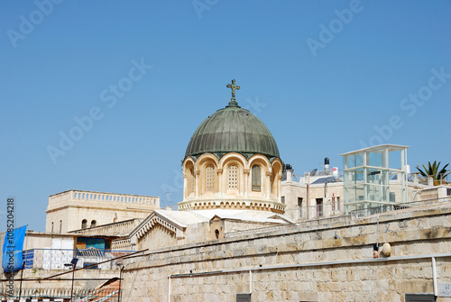 Cúpula de la Iglesia del Santo Sepulcro en la ciudad antigua de Jerusalén, Israel
