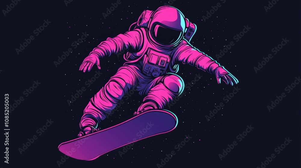 Astronaut Snowboarding in Space Astronaut Snowboarding in Space