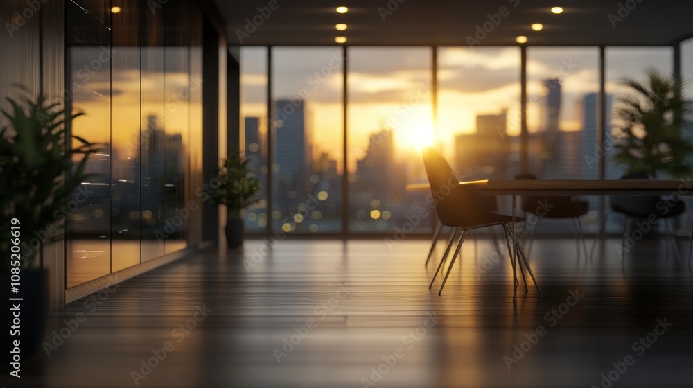 Sunset View from Modern Office Sunset View from Modern Office