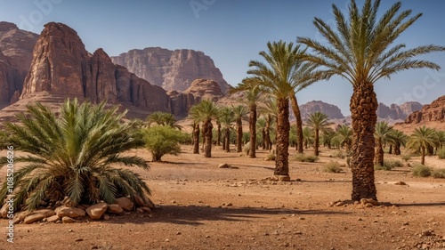 landscape near al ula saudi arabia with date generate ai photo