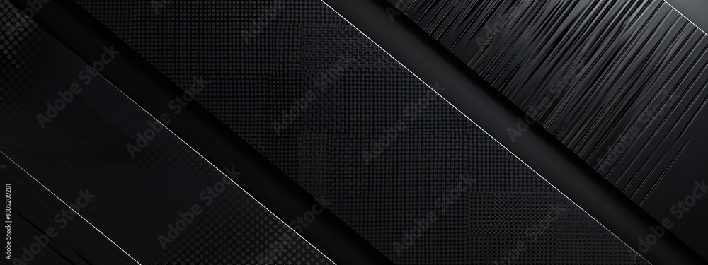 Black background with diagonal grid for design. Banner template with white space in the center for text. Perfect for minimalist abstract wallpaper and contemporary graphic design. Black background with diagonal grid for design. Banner template with white space in the center for text. Perfect for minimalist abstract wallpaper and contemporary graphic design.
