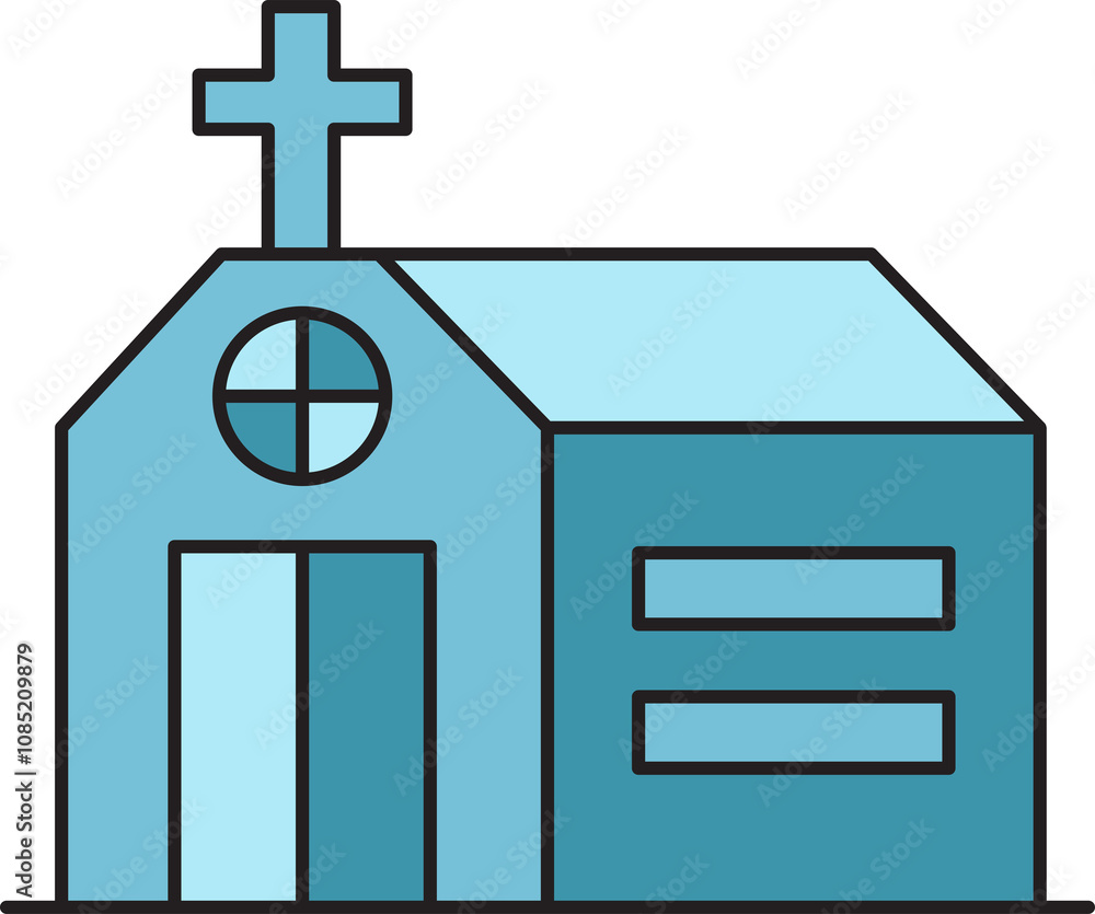 Obraz premium Church Building Icon 