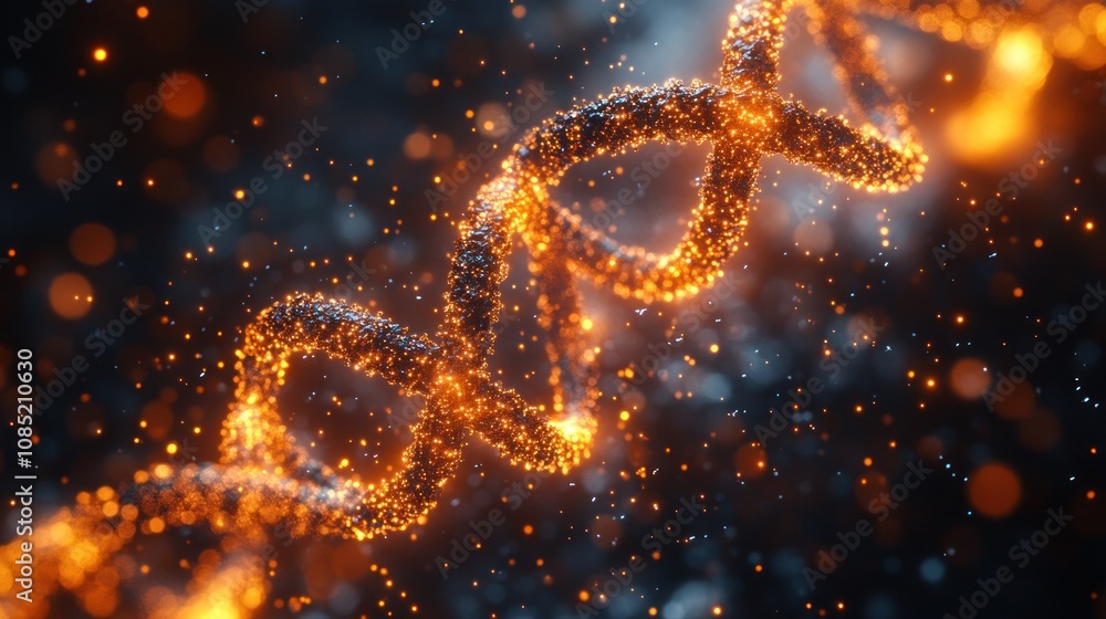 Glowing DNA helix, abstract science background. (1) Glowing DNA helix, abstract science background. (1)