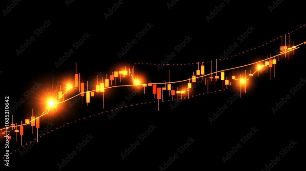Fototapeta premium Detailed Chart Showing Stock Volatility Analysis