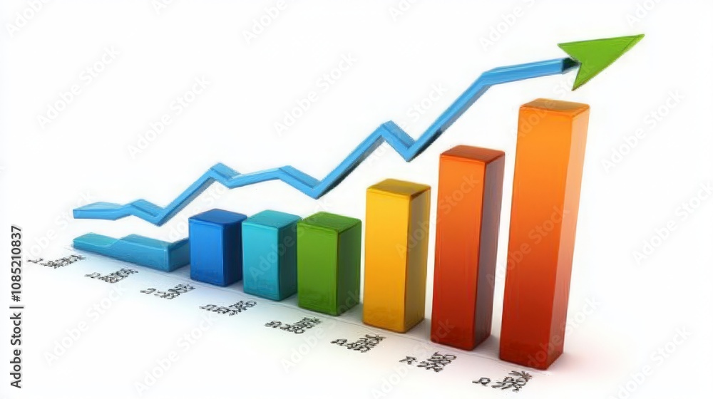 Economic Growth Chart in Vibrant Colors Economic Growth Chart in Vibrant Colors