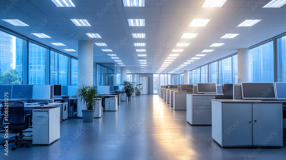Electrician retrofitting LED systems in old office complexes. Electrician retrofitting LED systems in old office complexes.