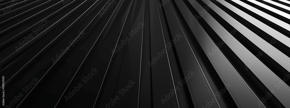 Obraz premium Minimalist diagonal lines wallpaper on a black background. Banner template with white space for text, ideal for modern and professional design purposes.