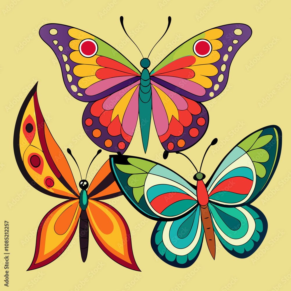 Fototapeta premium set of butterflies