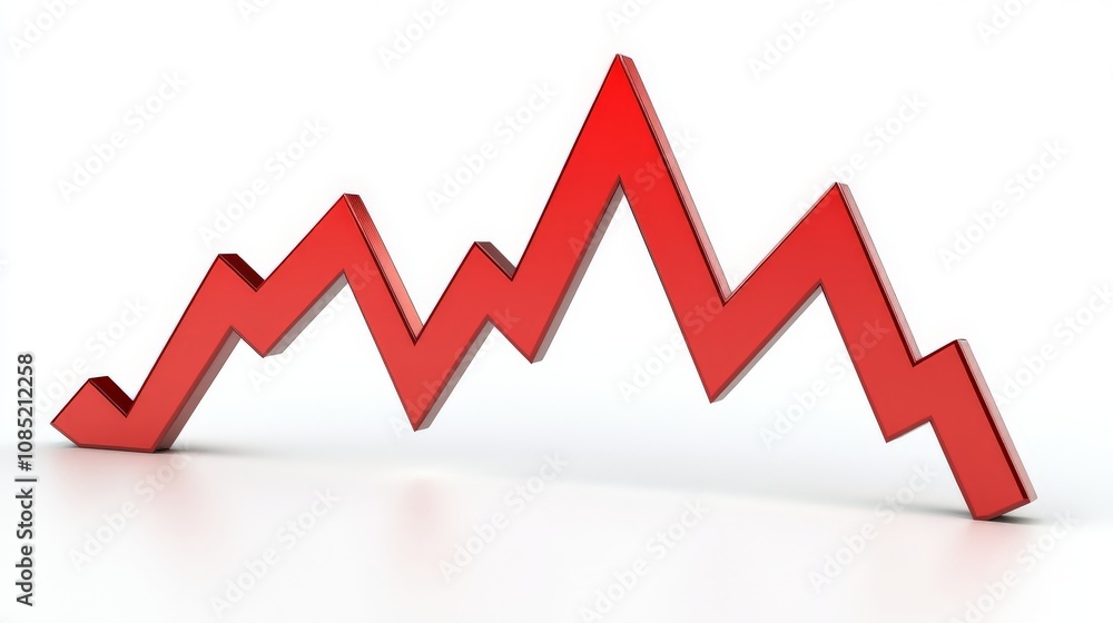 Market Decline Graph on Bright Background Market Decline Graph on Bright Background