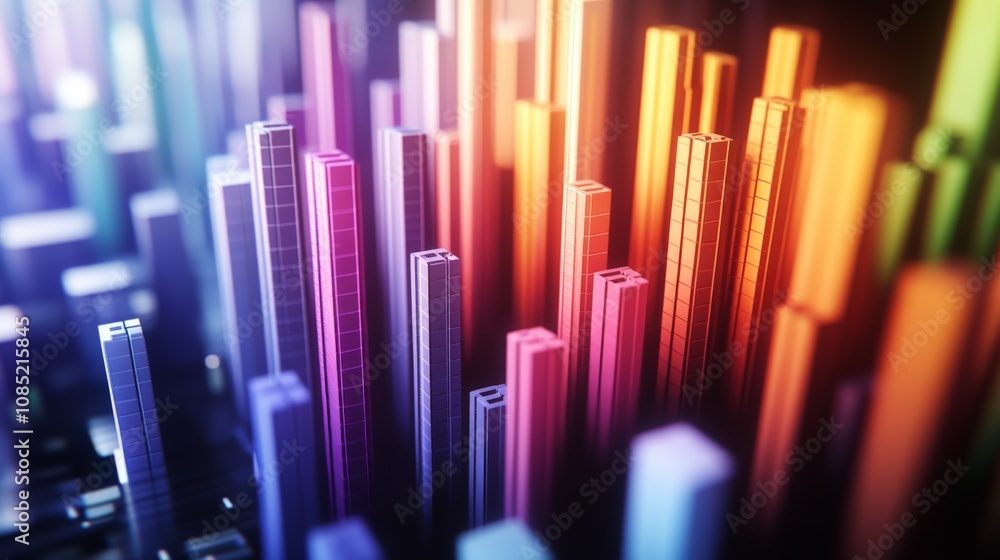 Vibrant Economic Growth Chart in Soft Colors Vibrant Economic Growth Chart in Soft Colors