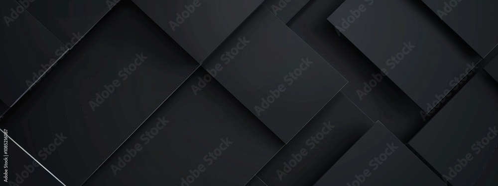 Fototapeta premium Photo of Black Background with Geometric Elements and Lines for Design, Featuring White Space in the Center for Text. Ideal for Banner Templates and Digital Projects. Minimalist Wallpaper.