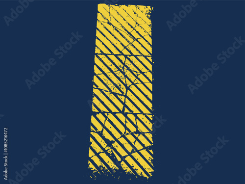 Yellow tactile paving - vector file - warning block, directional block, perspective view, braille block - Safety markings on the road - tactile walking surface indicators - urban signs