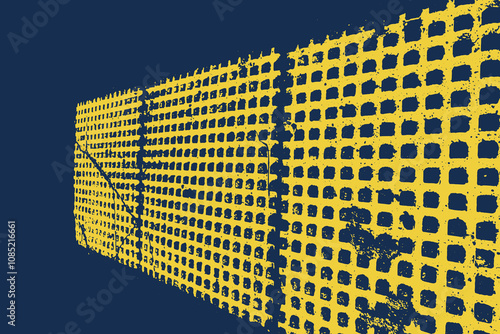 Yellow tactile paving - vector file - warning block, directional block, perspective view, braille block - Safety markings on the road - tactile walking surface indicators - urban signs